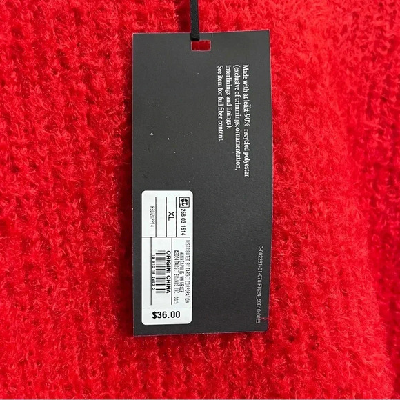 XL Crewneck Relaxed Teddy Sweater Future Collective Red - Picture 7 of 9